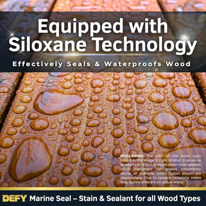 DEFY Marine Sealer - Semi-Transparent Waterproof Exterior Wood Stain, Clear, Water-Based - 1 Gallon - color: Clear, size: 1 Gallon