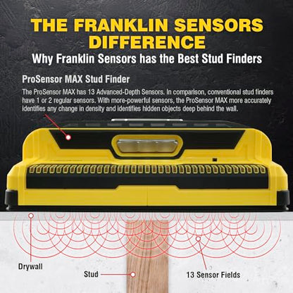 Franklin Sensors ProSensor MAX 13-Sensor Stud Finder, 2.5-in Deep Detection