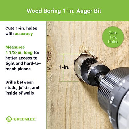 Greenlee 60A-1 BIT,AUGER QUICK CHANGE (1A) - size: 1-Inch Stubby Augur Wood Bit