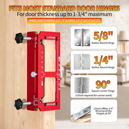 Door Hinge Jig, Door Hinge Template Kit, Door Lock & Latch Installation Kit
