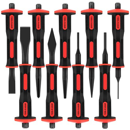 TOOLEAGUE 9Pcs Punch and Chisel Set with Hand Guard