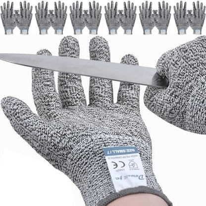 Dowellife 12 Pairs Cut Resistant Gloves Food Grade Level 5 Protection, Safety Kitchen Cuts Gloves for Mandolin Slicing, Fish Fillet, Oyster Shucking, Meat Cutting and Wood Carving (Black Gray, Medium) - size: Medium (Pack of 12)