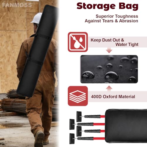 Dust Barrier Poles, 12.8FT Spring Retractable Kit, 4 Pack - size: 12.8ft