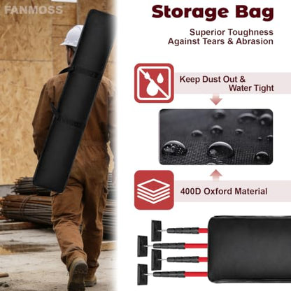 Dust Barrier Poles, 12.8FT Spring Retractable Kit, 4 Pack - size: 12.8ft