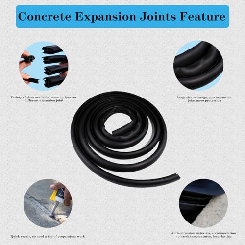 Concrete Expansion Joint Strips Filler Rubber Seal Crack Repair - size: 1-3/16" Wide, 20Ft Long