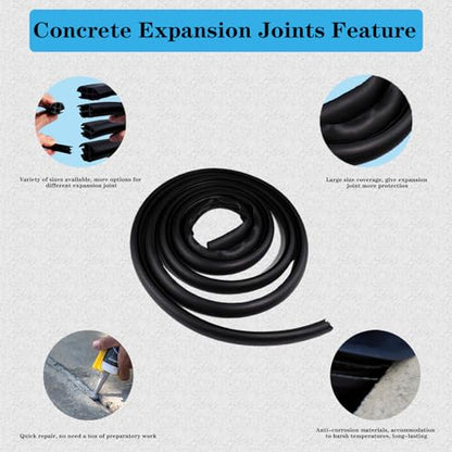 Concrete Expansion Joint Strips Filler Rubber Seal Crack Repair - size: 5/8" Wide, 10Ft Long