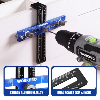 WORKPRO Cabinet Hardware Jig, Adjustable Cabinet Handle Template
