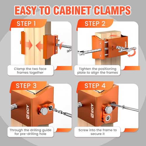 ECY Cabinet Clamps, Cabinet Face Frame Alignment Tool, 2 Pack, Orange - color: Orange