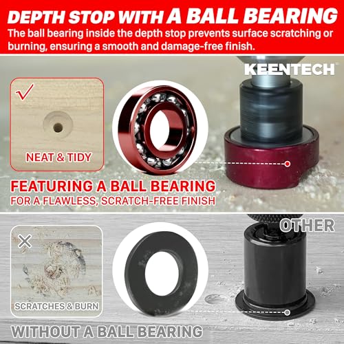 KEENTECH 3/8" x 3/32" Carbide Tipped Countersink Drill Bit with Depth Stop - size: 3/8" * 3/32"