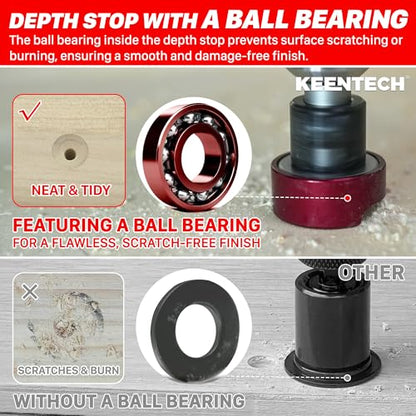 KEENTECH 3/8" x 3/32" Carbide Tipped Countersink Drill Bit with Depth Stop - size: 3/8" * 3/32"
