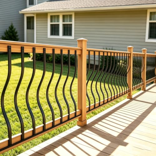 HZIU 61 Pack 29.5" Deck Balusters with Screws ，Iron Deck Railing - size: 29.5 Inch