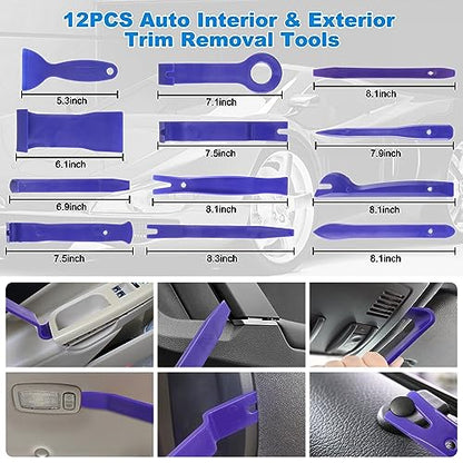 Uolor 342Pcs Trim Removal Tool Kit, Car Panel Door Audio Radio Stereo Removal Tools, Auto Push Pin Bumper Retainer Clip Set/Fastener Terminal Remover Tool/Car Upholstery Repair Pry Kit Auto Clip Plier