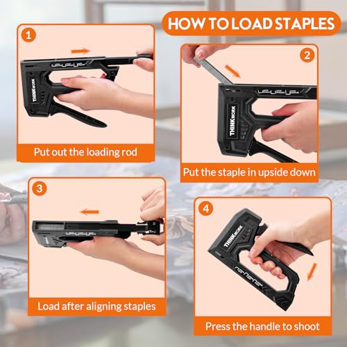 THINKWORK Light Duty Staple Gun - Upholstery Staple Gun for Wood