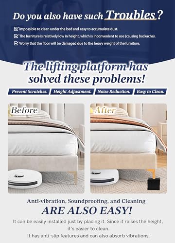 EclatBain Adjustable Bed Risers 1.5 Inch, 4000 lbs, 4 Pack White - color: Square-4 Pack-white, size: 1 Layer(1.5inch)