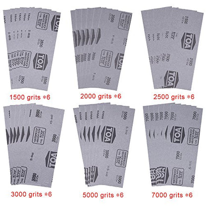 AUSTOR 36 Pieces Sandpaper High Grit Wet and Dry Sandpaper Assortment
