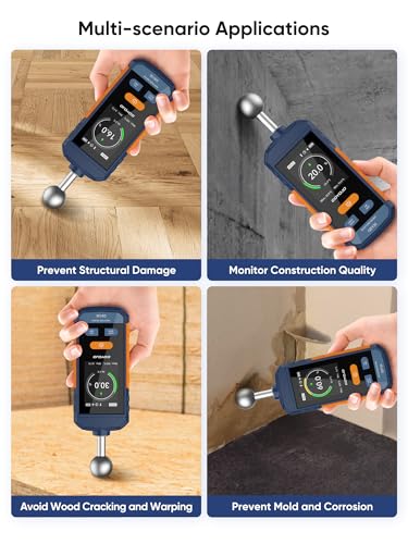 Pinless Moisture Meter for Wood, Walls & Drywall | Digital Moisture Meter, Firewood Moisture Tester & Concrete Reader | GS130 USB-C Rechargeable Humidity Tester