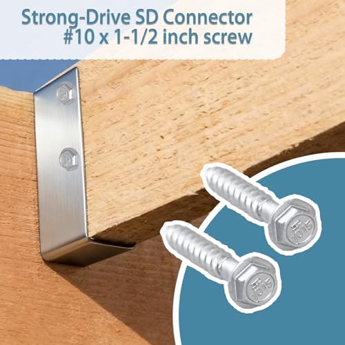 #10 x1-1/2 Structural Connector Screws 500PCS Hex Head Joist Hanger Screws