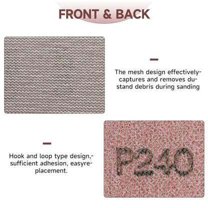 25Pcs 2-3/4" x 5" Hook and Loop Mesh Sandpaper for Orbital Sander - style: 70*125mm
