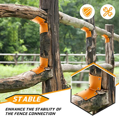 20 Pcs Round Post Fence Brackets Metal L for Wood Fence Post Repair Round Rail Angle Brackets with 0.8 Inch Screws for Wooden Frame Bed Furniture Hardware, 2 x 2 Inch - color: Brown
