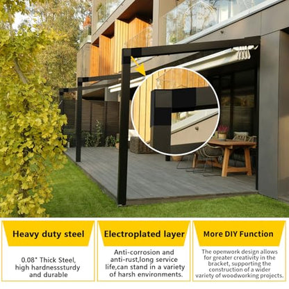 6x6 Pergola 2-Way Brackets,L-Shaped 15° Angled Design 4Pack - size: 6x6 15°