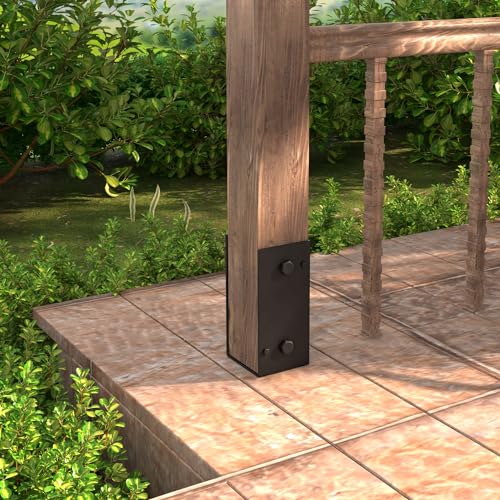 4x4 U-Shape Post Base Heavy Duty Wet Concrete Holder (Black - Set 1) - size: 4IN, style: Set 1