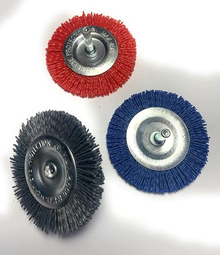 Signi 12 Pack Nylon Bristle Filament Abrasive Brush Drill Wheel and Cup Brush Set with 1/4 Inch Shank, Surface prep Remove Rust/Corrosion/Paint (3" Wheel, Straight Shank) - style: 3" wheel