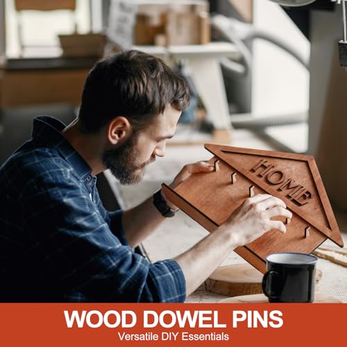 MECCANIXITY Wooden Dowel Pins 5/32" x 3/4" (4mm x 20mm) Straight Dowel Rods Wood Fluted Dowels Rods for Crafts Furniture DIY Hardwood Count 200 - size: 5/32" x 3/4"