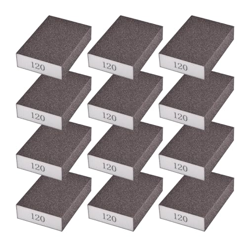 12Pcs 120Grit Sanding Sponges, Wet Dry Sanding Blocks - size: 120Grit