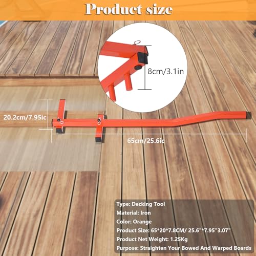 25 inch Deck Board Straightening Tool, Deck Tool, Deck Board Bender,