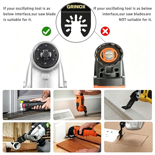 2 Piece Oscillating Tool Blades Universal Quick-Release Fit Multitool Blades for Wood Cutting, Trim Work, Flush Cutting, Black2