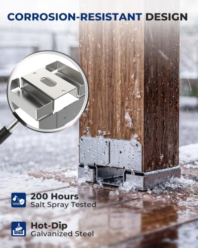 10PCS 6x6 Post Base for Concrete, Brackets for Deck Fence Pergola