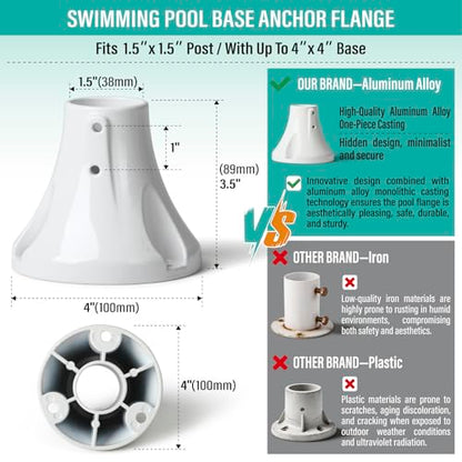 1 1/2" Pool Ladder Flange, Cast Aluminum Pool Deck Anchor Flange, 2 Pack - size: 1 1/2''