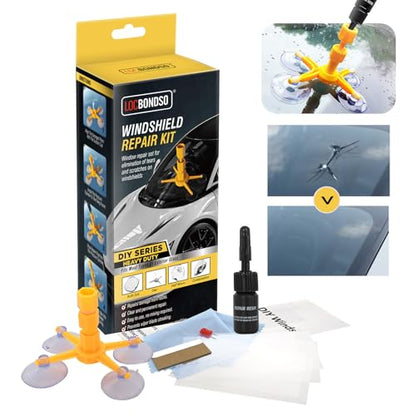 LOCBONDSO Windshield Repair Kit, Quick Fix for Chips and Cracks
