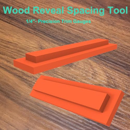 1/4" Trim Reveal Tool - Precision Trim Gauges - Non-Damaging Hard Plastic Door Reveal Marking Tools for Accurate Jamb Marking - Wood Reveal Spacing Tool (Orange) (Pack of 3) - size: 1/4 orange (Pack of 3)