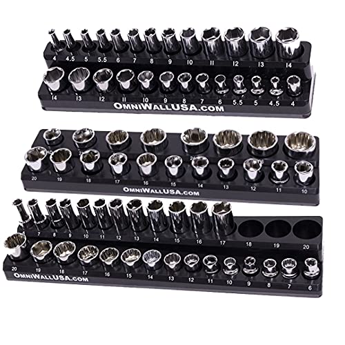 Magnetic Metric Socket Holder Mold Set For Socket Wrenches Black - color: Black