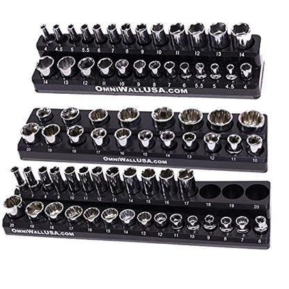 Magnetic Metric Socket Holder Mold Set For Socket Wrenches Black - color: Black