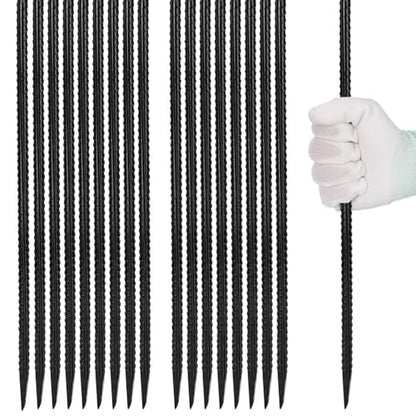 Homwin 16 inches Rebar Stakes 18-Pack Heavy Duty Ground Stakes Rebar Spikes Garden Stakes Metal Steel Stake for Concrete and Timber Straight Black - color: I Shape-Black, size: I-16"x3/8"-18pcs