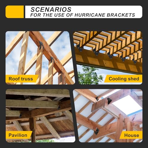 40Pack Hurricane Ties for Rafter Bracket 18-Gauge Joist Hanger Black