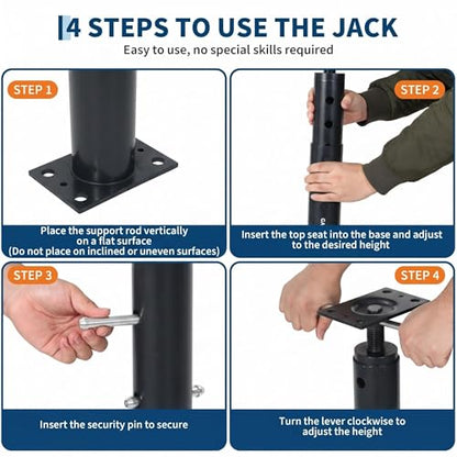 Garvee Adjustable Jack Post, 2House Floor Jack 19-36", House Jacks 18000LB - color: Black/19"-36"