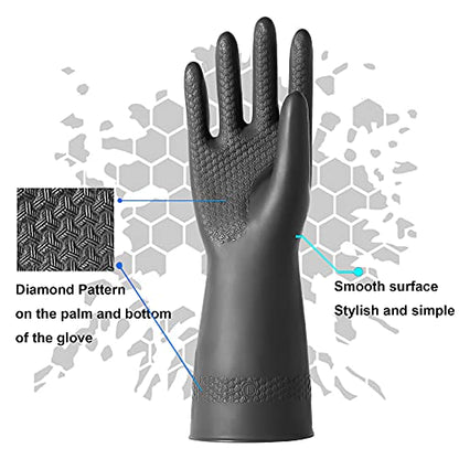 Chemical Resistant Latex Gloves, Cleaning Protective Safety Work - color: M/12.2''