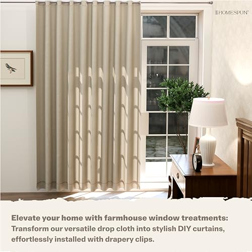 HOMESPUN Thick Reusable Heavy-Duty Canvas Drop Cloth 12 x 4 ft - 2 Pack - size: 12 ft x 4 ft (Pack of 2)