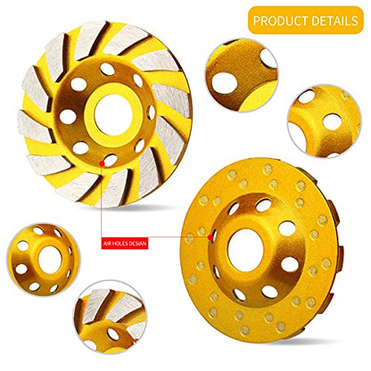 4.7 Inch Concrete Turbo Diamond Grinding Cup Wheel 12 Segs Heavy Duty Angle Grinder Wheels for Angle Grinder - size: 4.7 Inch