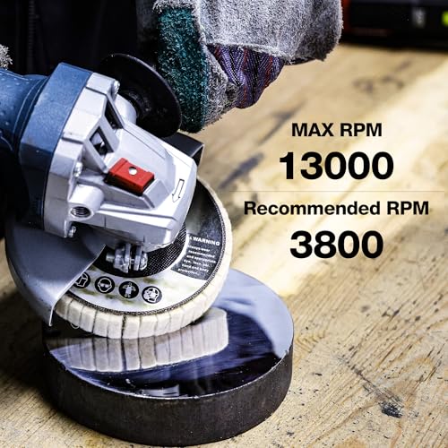 4.5" x 7/8" Vertical Wool Polishing Disc for Angle Grinder, 5 Pack - style: 5pack-Vertical Wool Polishing Disc