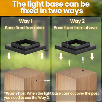 Mlambert 4 Pack Solar Post Lights, 4x4 6x6 Wood/Vinyl Fence Cap, Black - color: Black, size: 4 Pack
