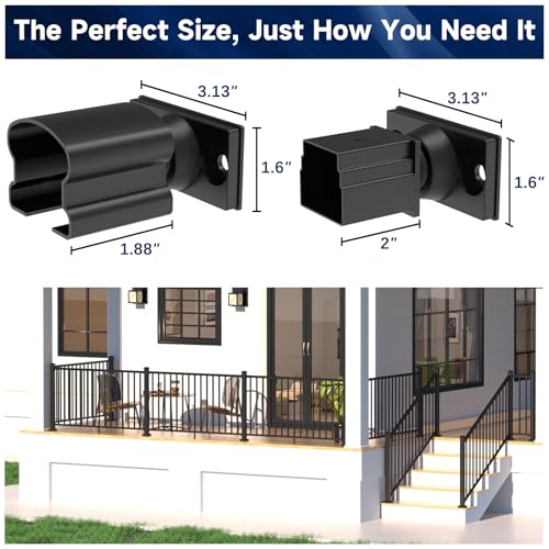 Egadis 2 Pack Aluminum Adjustable Railing Bracket - color: The Bracket-Adjustable - 2Pack