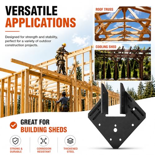 Black Hurricane Ties, 20 Pack Rafter Brackets for 2x4 and 2x6