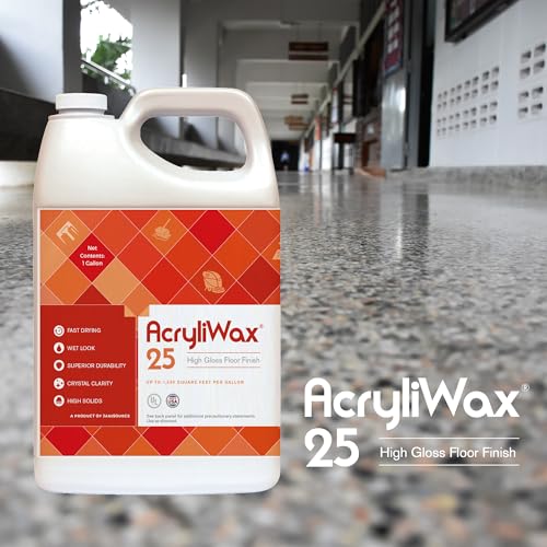 Acryliwax 25 High Solids & High Gloss Commercial Floor Wax & Finish - Case of 4 Gallons… - size: 128 Fl Oz (Pack of 4)