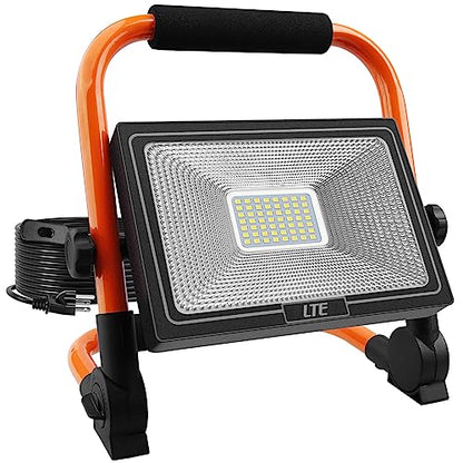 LTE 50W LED Work Light 4300LM Portable Work Light with 16.4FT Cord