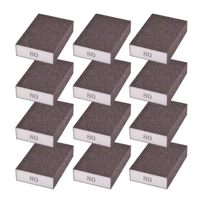 12Pcs 80Grit Sanding Sponges, Wet Dry Sanding Blocks - size: 80Grit