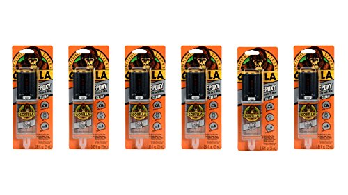 Gorilla 2 Part Epoxy, 5 Minute Set, .85 Ounce Syringe, Clear, (Pack of 6) - size: 6 - Pack